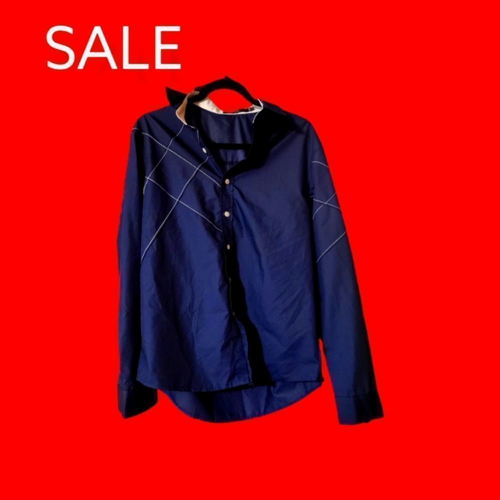 Jeansian Mens Navy Blue Large Shirt